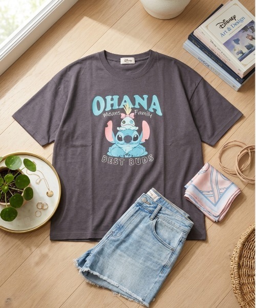 Disney(ディズニー)の「【DISNEY/ディズニー】キャラクター プリント半袖Tシャツ(WIDEシルエット)(Tシャツ/カットソー・レディース・スミクロ/オフホワイト/ミント/ラベンダー・LARGE/MEDIUM)」の11枚目の写真
