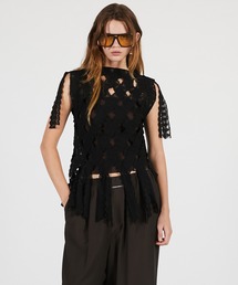 PRANK PROJECT | 【2026Summer Pre-Order】レーステープトップ / Lace Tape Cross Top(Tシャツ/カットソー)