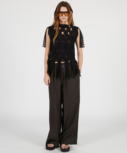 PRANK PROJECT(プランクプロジェクト)の「【2026Summer Pre-Order】レーステープトップ / Lace Tape Cross Top(Tシャツ/カットソー・レディース・ホワイト/ブラック・FREE)」の13枚目の写真