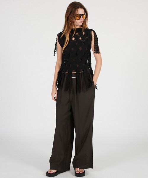 PRANK PROJECT(プランクプロジェクト)の「【2026Summer Pre-Order】レーステープトップ / Lace Tape Cross Top(Tシャツ/カットソー・レディース・ホワイト/ブラック・FREE)」の19枚目の写真