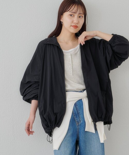 DISCOAT(ディスコート)の「【UPF50】UVカットスタンドシャツブルゾン(シャツ/ブラウス・レディース・アイボリー/ブルー系その他/ブラック/ブラウン・FREE)」の1枚目の写真