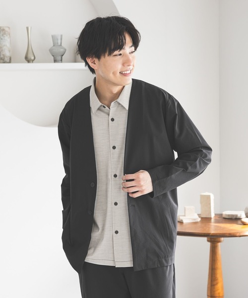 GLOBAL WORK(グローバルワーク)の「クリーンサッカーシャツカーデ長袖/638153(シャツ/ブラウス・メンズ・ネイビー/ブラック・MEDIUM/LARGE/X-LARGE/SMALL)」の3枚目の写真