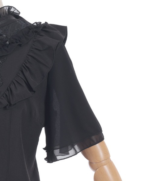 axes femme(アクシーズファム)の「レース切替フリルスタンドブラウス(シャツ/ブラウス・レディース・ホワイト/イエロー/ブラック・FREE)」の8枚目の写真