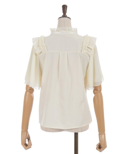 axes femme(アクシーズファム)の「レース切替フリルスタンドブラウス(シャツ/ブラウス・レディース・ホワイト/イエロー/ブラック・FREE)」の11枚目の写真