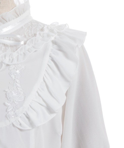 axes femme(アクシーズファム)の「レース切替フリルスタンドブラウス(シャツ/ブラウス・レディース・ホワイト/イエロー/ブラック・FREE)」の22枚目の写真