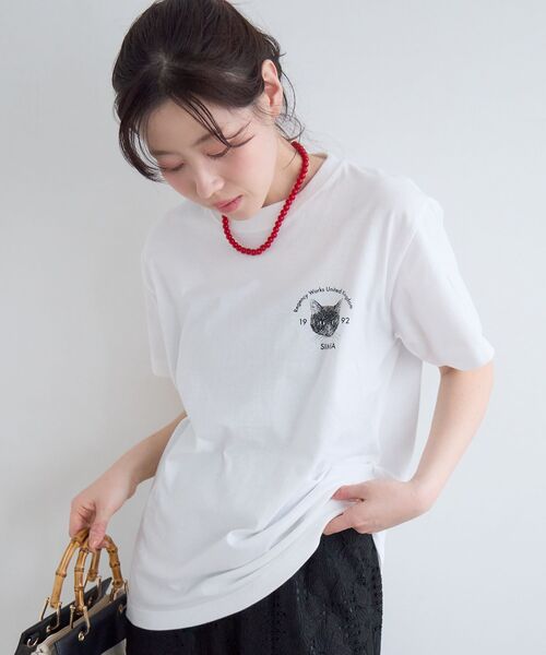 le.coeur blanc(ルクールブラン)の「Regency Works CAT Tシャツ(Tシャツ/カットソー・レディース・ブラック/ネイビー/ホワイト・38)」の21枚目の写真