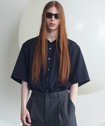 《UNISEX》NISHIKAWA KEORI Wool Mix Prime-Over Short Sleeve Shirt/NISHIKAWA KEORIウールミックスプライムオーバーショートスリーブシャツ【MAISON SPECIAL/メゾンスペシャル】■セットアップ対応■