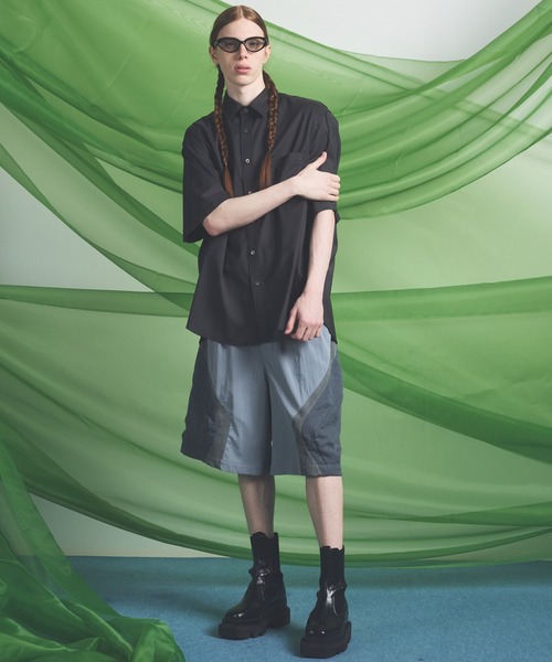 MAISON SPECIAL(メゾンスペシャル)の「《UNISEX》NISHIKAWA KEORI Wool Mix Prime-Over Short Sleeve Shirt/NISHIKAWA KEORIウールミックスプライムオーバーショートスリーブシャツ【MAISON SPECIAL/メゾンスペシャル】■セットアップ対応■(シャツ/ブラウス・メンズ・ダークブラック/その他1/ネイビー/グレイッシュベージュ/ブラック・2/1/0)」の8枚目の写真