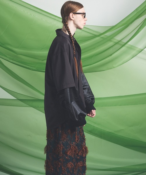 MAISON SPECIAL(メゾンスペシャル)の「《UNISEX》NISHIKAWA KEORI Wool Mix Prime-Over Short Sleeve Shirt/NISHIKAWA KEORIウールミックスプライムオーバーショートスリーブシャツ【MAISON SPECIAL/メゾンスペシャル】■セットアップ対応■(シャツ/ブラウス・メンズ・ダークブラック/その他1/ネイビー/グレイッシュベージュ/ブラック・2/1/0)」の19枚目の写真