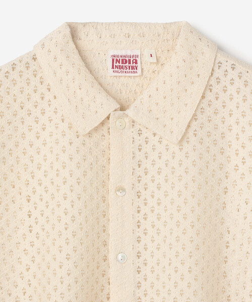Bshop（ビショップ）の「INDIA INDUSTRY | フラワーレース 半袖シャツ WOMEN（シャツ/ブラウス・レディース・ブルー系その他/ブラック/アイボリー・1）」の20枚目の写真
