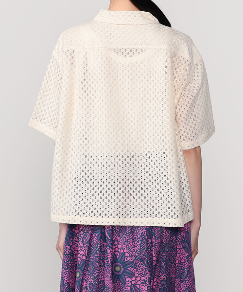 Bshop（ビショップ）の「INDIA INDUSTRY | フラワーレース 半袖シャツ WOMEN（シャツ/ブラウス・レディース・ブルー系その他/ブラック/アイボリー・1）」の13枚目の写真