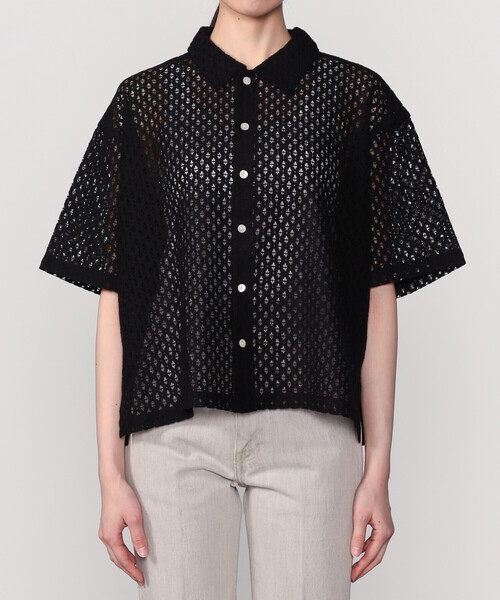 Bshop（ビショップ）の「INDIA INDUSTRY | フラワーレース 半袖シャツ WOMEN（シャツ/ブラウス・レディース・ブルー系その他/ブラック/アイボリー・1）」の15枚目の写真