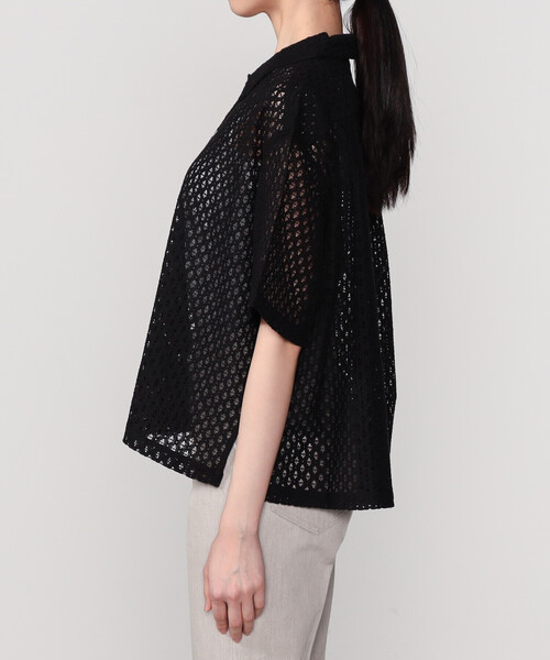 Bshop（ビショップ）の「INDIA INDUSTRY | フラワーレース 半袖シャツ WOMEN（シャツ/ブラウス・レディース・ブルー系その他/ブラック/アイボリー・1）」の16枚目の写真