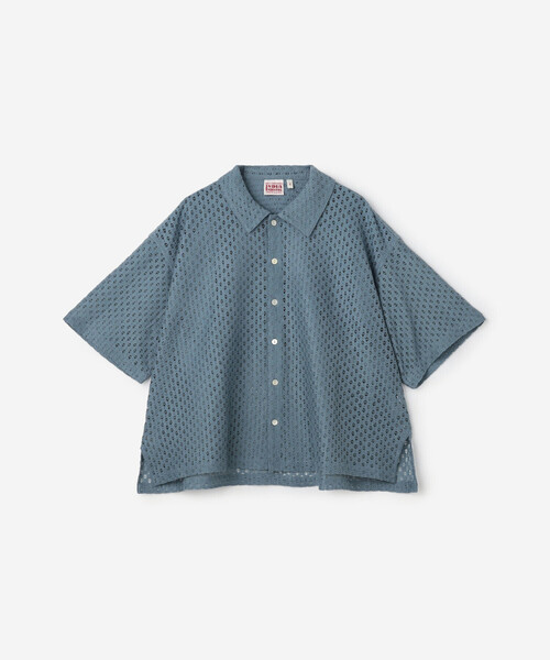 Bshop（ビショップ）の「INDIA INDUSTRY | フラワーレース 半袖シャツ WOMEN（シャツ/ブラウス・レディース・ブルー系その他/ブラック/アイボリー・1）」の4枚目の写真