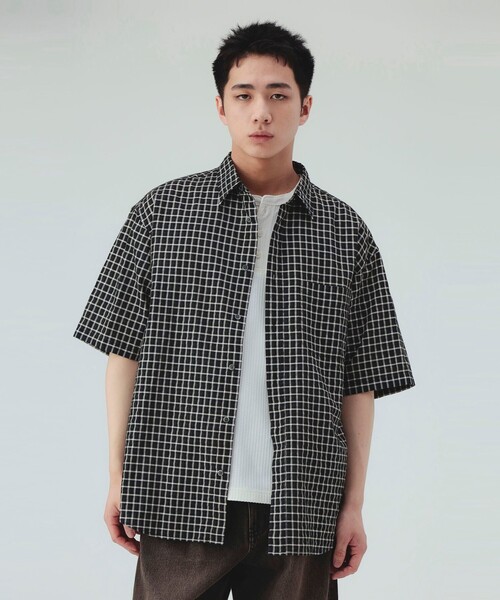 BEAMS HEART(ビームスハート)の「【7/9値下げ】シアサッカー チェック ショートスリーブ シャツ(ユニセックス)(シャツ/ブラウス・メンズ・ダークブラウン/チャコールグレー・LARGE/SMALL/MEDIUM)」の22枚目の写真