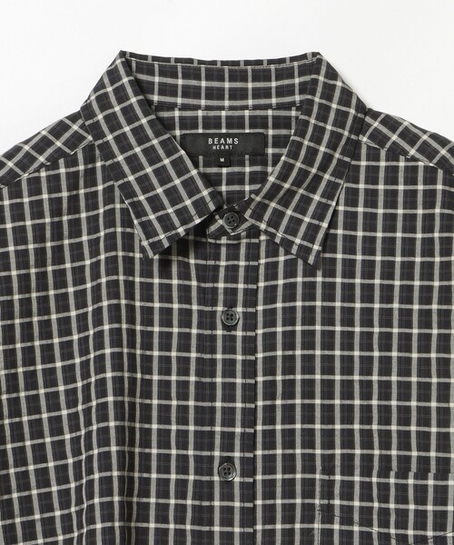 BEAMS HEART(ビームスハート)の「【7/9値下げ】シアサッカー チェック ショートスリーブ シャツ(ユニセックス)(シャツ/ブラウス・メンズ・ダークブラウン/チャコールグレー・LARGE/SMALL/MEDIUM)」の19枚目の写真