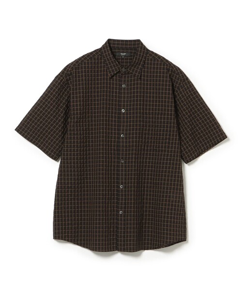 BEAMS HEART(ビームスハート)の「【7/9値下げ】シアサッカー チェック ショートスリーブ シャツ(ユニセックス)(シャツ/ブラウス・メンズ・ダークブラウン/チャコールグレー・LARGE/SMALL/MEDIUM)」の8枚目の写真