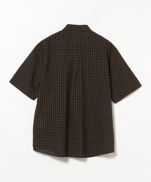 BEAMS HEART(ビームスハート)の「【7/9値下げ】シアサッカー チェック ショートスリーブ シャツ(ユニセックス)(シャツ/ブラウス・メンズ・ダークブラウン/チャコールグレー・LARGE/SMALL/MEDIUM)」の7枚目の写真