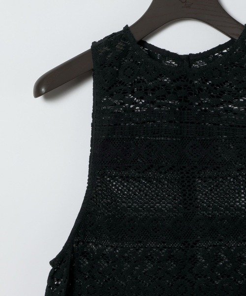 eL(エル)の「【eL】Lace American Sleeve Tank Top/643996(タンクトップ・レディース・ブラック/オフホワイト・FREE)」の18枚目の写真