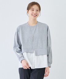 ブラウスレイヤード風プルオーバー