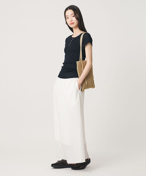 PALM(パーム)の「【別注】<PALM>ヘンリーネック トップス(Tシャツ/カットソー・レディース・ブラック/レッド・FREE)」の6枚目の写真