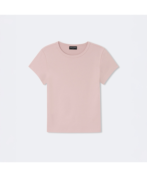 MUSINSA STANDARD WOMAN（ムシンサスタンダードウーマン）の「[クールタンダード] ウィメンズスリムクルーネックTシャツ (5色)（Tシャツ/カットソー・レディース・ブラック/ホワイト/ライトグレー/ピンク/ブラウン・X-SMALL/SMALL/MEDIUM/LARGE）」の5枚目の写真