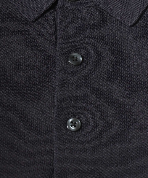 ANPAS(アンパス)の「Cooling Pique Texture Knit Polo Shirt / 14G 接触冷感 鹿の子編み ルーズシルエット サマーニットポロシャツ メンズ 半袖 ビッグシルエット オーバーサイズ 無地 シンプル(ポロシャツ・メンズ・ブラック/チャコールグレー/グレイッシュベージュ・M/L)」の22枚目の写真
