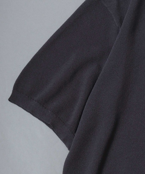 ANPAS(アンパス)の「Cooling Pique Texture Knit Polo Shirt / 14G 接触冷感 鹿の子編み ルーズシルエット サマーニットポロシャツ メンズ 半袖 ビッグシルエット オーバーサイズ 無地 シンプル(ポロシャツ・メンズ・ブラック/チャコールグレー/グレイッシュベージュ・M/L)」の22枚目の写真