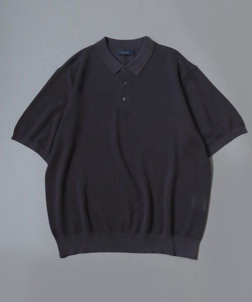 ANPAS(アンパス)の「Cooling Pique Texture Knit Polo Shirt / 14G 接触冷感 鹿の子編み ルーズシルエット サマーニットポロシャツ メンズ 半袖 ビッグシルエット オーバーサイズ 無地 シンプル(ポロシャツ・メンズ・ブラック/チャコールグレー/グレイッシュベージュ・M/L)」の16枚目の写真