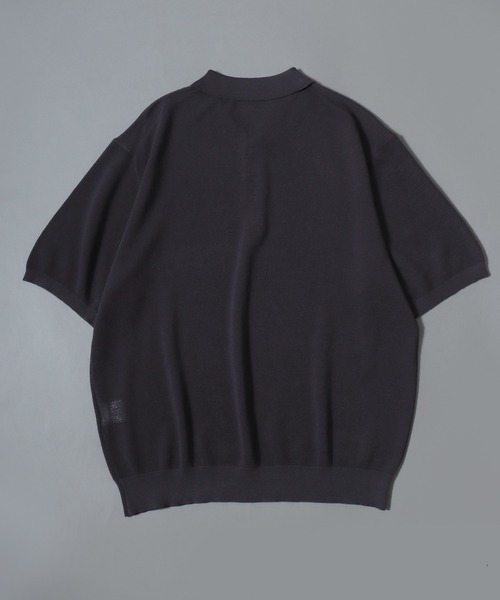 ANPAS(アンパス)の「Cooling Pique Texture Knit Polo Shirt / 14G 接触冷感 鹿の子編み ルーズシルエット サマーニットポロシャツ メンズ 半袖 ビッグシルエット オーバーサイズ 無地 シンプル(ポロシャツ・メンズ・ブラック/チャコールグレー/グレイッシュベージュ・M/L)」の17枚目の写真