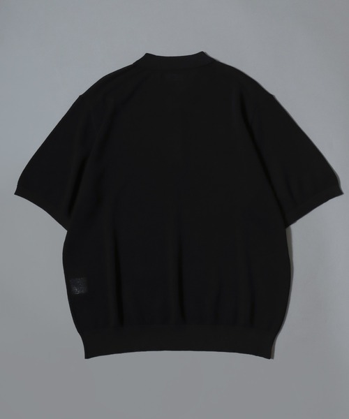 ANPAS(アンパス)の「Cooling Pique Texture Knit Polo Shirt / 14G 接触冷感 鹿の子編み ルーズシルエット サマーニットポロシャツ メンズ 半袖 ビッグシルエット オーバーサイズ 無地 シンプル(ポロシャツ・メンズ・ブラック/チャコールグレー/グレイッシュベージュ・M/L)」の8枚目の写真