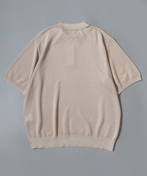 ANPAS(アンパス)の「Cooling Pique Texture Knit Polo Shirt / 14G 接触冷感 鹿の子編み ルーズシルエット サマーニットポロシャツ メンズ 半袖 ビッグシルエット オーバーサイズ 無地 シンプル(ポロシャツ・メンズ・ブラック/チャコールグレー/グレイッシュベージュ・M/L)」の12枚目の写真