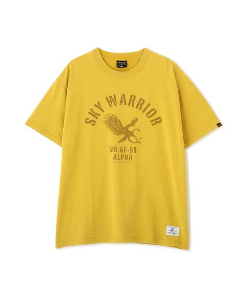 Alpha Industries(アルファインダストリーズ)の「【日本限定】Alpha Industries/アルファ インダストリーズ/SKY WARRIOR T-SHIRT/スカイウォーリアTシャツ(Tシャツ/カットソー・メンズ・ゴールド/チャコール/ホワイト系2・S/L/2XL/M/XL)」の1枚目の写真