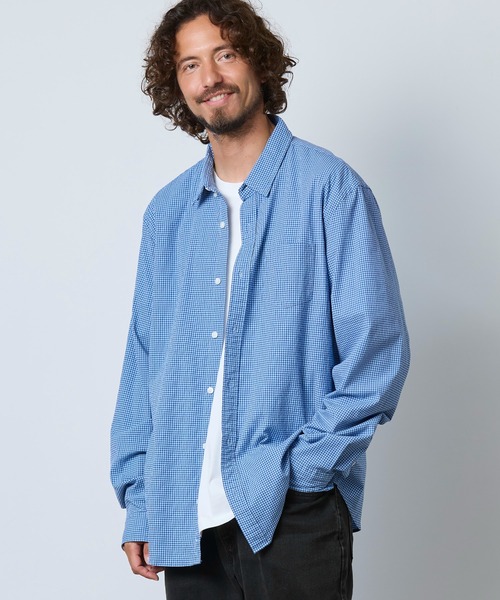 L.L.Bean（エルエルビーン）の「コンフォート・ストレッチ・パフォーマンス・シアサッカー・シャツ、長袖　スライトリー・フィット　プラッド 米国フィット・レギュラー（シャツ/ブラウス・メンズ・ブルー系その他/ピンク系その他・SMALL/LARGE/MEDIUM）」の10枚目の写真