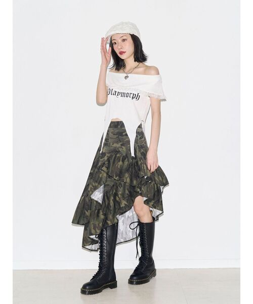 jouetie（ジュエティ）の「【kaorinomori×jouetie】レースハンチング（ハンチング/ベレー帽・レディース・ブラック/オフホワイト・FREE）」の15枚目の写真