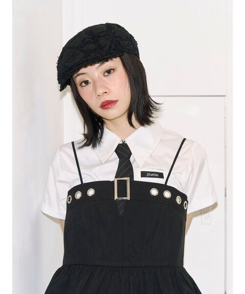 jouetie（ジュエティ）の「【kaorinomori×jouetie】レースハンチング（ハンチング/ベレー帽・レディース・ブラック/オフホワイト・FREE）」の16枚目の写真