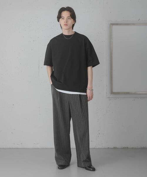 SENSE OF PLACE by URBAN RESEARCH(センスオブプレイスバイアーバンリサーチ)の「ピンストライプタックワイドスラックス(その他パンツ・メンズ・チャコールグレー/ライトベージュ/ブラウン・MEDIUM/LARGE)」の16枚目の写真
