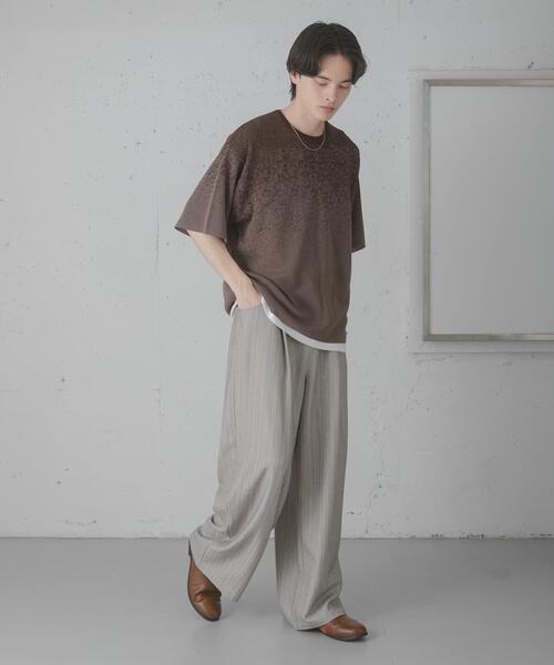 SENSE OF PLACE by URBAN RESEARCH（センスオブプレイスバイアーバンリサーチ）の「ピンストライプタックワイドスラックス（その他パンツ・メンズ・チャコールグレー/ライトベージュ/ブラウン・MEDIUM/LARGE）」の11枚目の写真