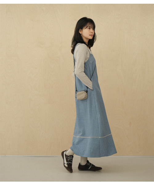 MMOGARDEN(エメモガーデン)の「(w) sleeveless long ops (2colors)(ワンピース・レディース・ブルー/ブラック・FREE)」の3枚目の写真