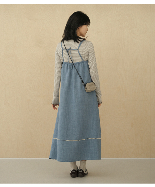 MMOGARDEN(エメモガーデン)の「(w) sleeveless long ops (2colors)(ワンピース・レディース・ブルー/ブラック・FREE)」の4枚目の写真