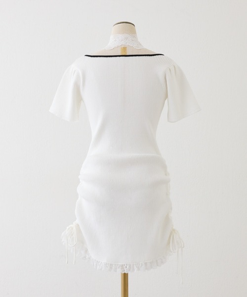 one after another NICE CLAUP(ワンアフターアナザーナイスクラップ)の「【Lace Collection】レースミニニットワンピース(ワンピース・レディース・ブラック/ホワイト/ピンク・FREE)」の22枚目の写真
