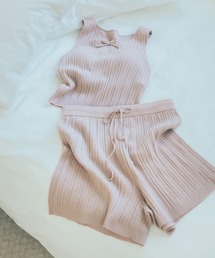 PURR（パー）の「【セットアップ】ランダムリブカップ付きタンクトップ・ショートパンツ（ルームウェア/パジャマ）」