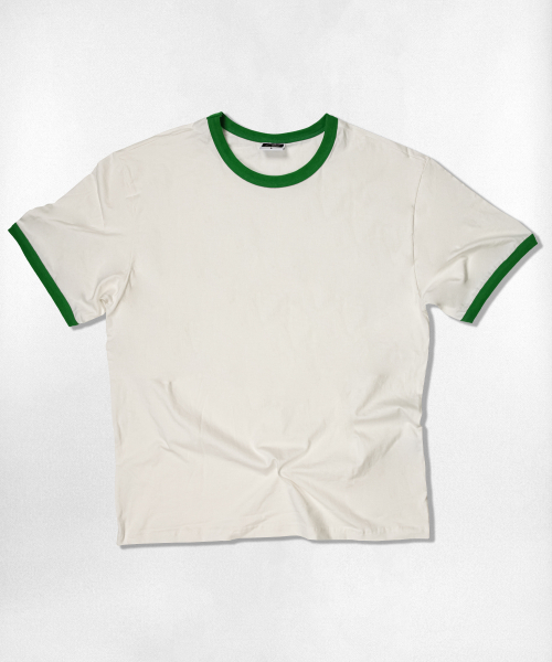 NOTUSUAL（ノットユージュアル）の「ユーズアル リンガー 半袖Tシャツ 4カラー（Tシャツ/カットソー・レディース・クリーム/ホワイト×グリーン/ホワイト/ネイビー・SMALL/MEDIUM/LARGE/X-LARGE）」の9枚目の写真