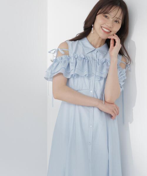 PROPORTION BODY DRESSING(プロポーションボディドレッシング)の「<E>フリルシャツワンピース / 1216247600(ワンピース・レディース・ネイビー/ブルー・P/S/MEDIUM)」の21枚目の写真