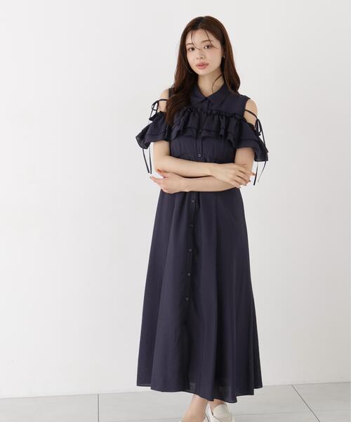 PROPORTION BODY DRESSING(プロポーションボディドレッシング)の「<E>フリルシャツワンピース / 1216247600(ワンピース・レディース・ネイビー/ブルー・P/S/MEDIUM)」の12枚目の写真