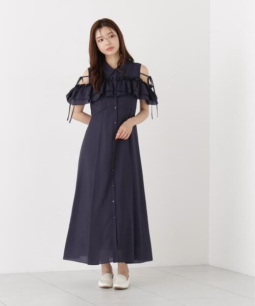 PROPORTION BODY DRESSING(プロポーションボディドレッシング)の「<E>フリルシャツワンピース / 1216247600(ワンピース・レディース・ネイビー/ブルー・P/S/MEDIUM)」の14枚目の写真