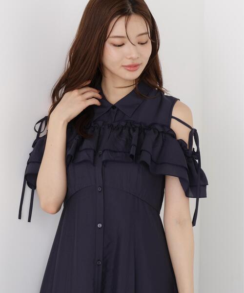 PROPORTION BODY DRESSING(プロポーションボディドレッシング)の「<E>フリルシャツワンピース / 1216247600(ワンピース・レディース・ネイビー/ブルー・P/S/MEDIUM)」の16枚目の写真