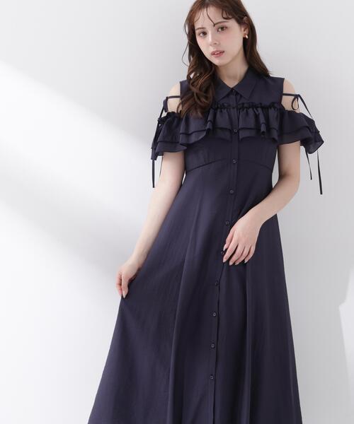 PROPORTION BODY DRESSING(プロポーションボディドレッシング)の「<E>フリルシャツワンピース / 1216247600(ワンピース・レディース・ネイビー/ブルー・P/S/MEDIUM)」の17枚目の写真