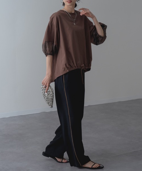 refinedworks(リファインドワークス)の「【refinedworks】セットアップ 対応◎ サイドライン センタープレス パンツ(その他パンツ・レディース・ブラウン/チャコールグレー/ブラック・FREE)」の12枚目の写真