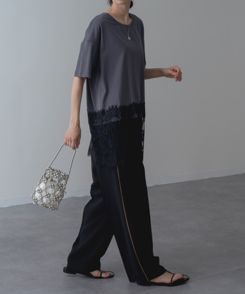 refinedworks(リファインドワークス)の「【refinedworks】セットアップ 対応◎ サイドライン センタープレス パンツ(その他パンツ・レディース・ブラウン/チャコールグレー/ブラック・FREE)」の15枚目の写真